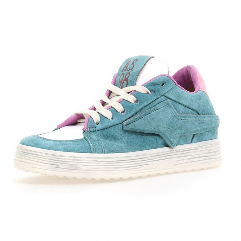 A.S.98 Adria Sneakers Dames Groen Rood | BE-PVUXRN084