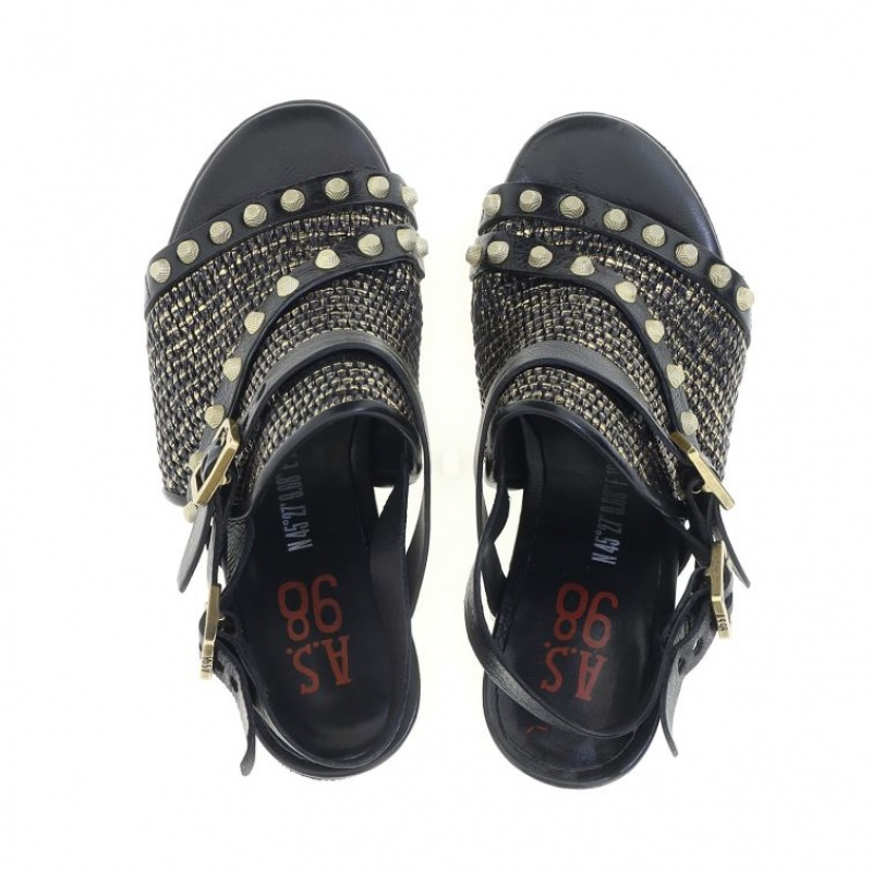 A.S.98 Beckah Sandalen Dames Zwart | BE-UNLERX790
