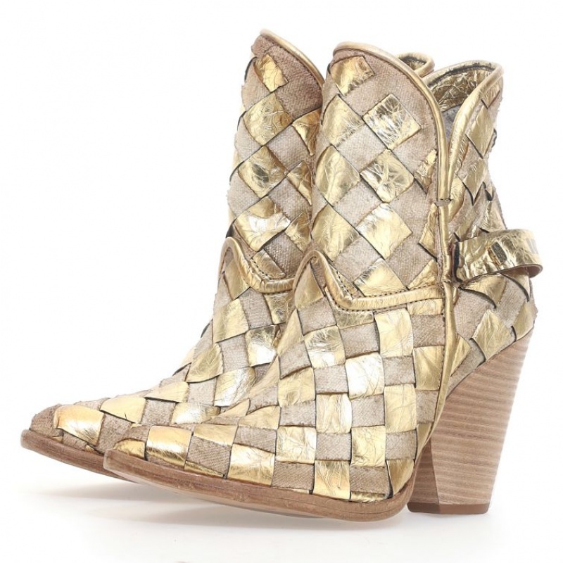 A.S.98 Bette Ankle boots Dames Goud | BE-KQDBZV160