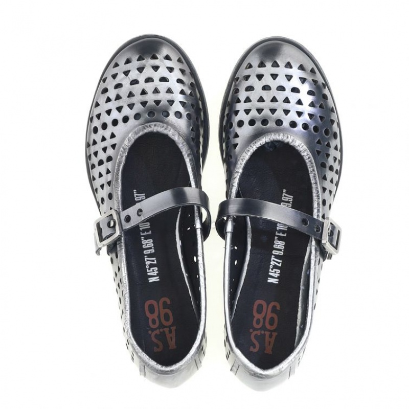 A.S.98 Jacaline flat shoes Dames Titanium | BE-RGWNVA702