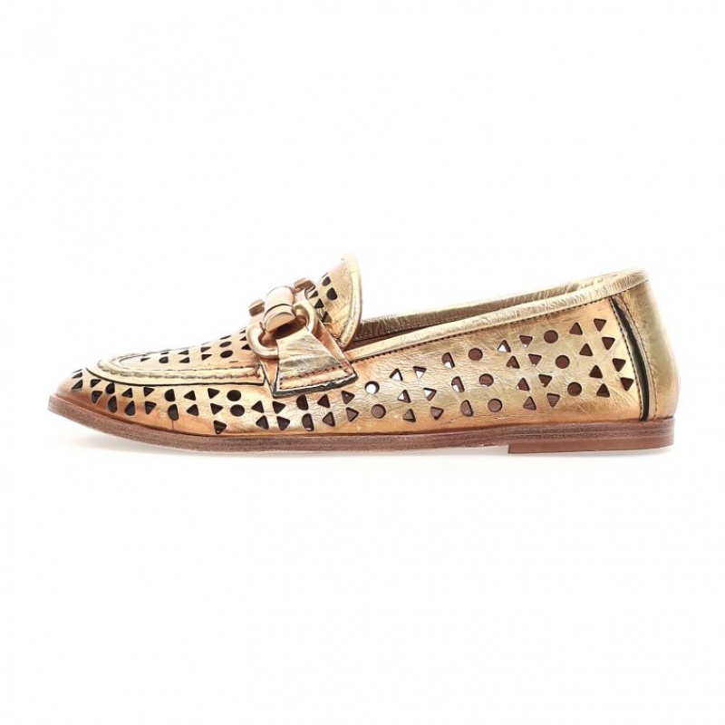 A.S.98 Jacklyn flat shoes Dames Goud | BE-VOXSMQ194
