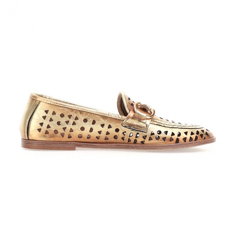 A.S.98 Jacklyn flat shoes Dames Goud | BE-VOXSMQ194