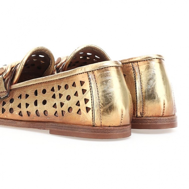 A.S.98 Jacklyn flat shoes Dames Goud | BE-VOXSMQ194