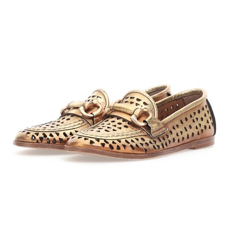 A.S.98 Jacklyn flat shoes Dames Goud | BE-VOXSMQ194