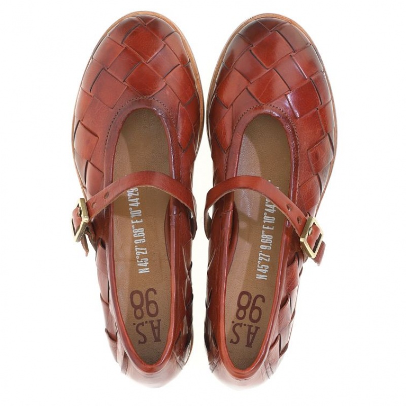 A.S.98 Janae flat shoes Dames Bordeaux | BE-QXRUTJ018