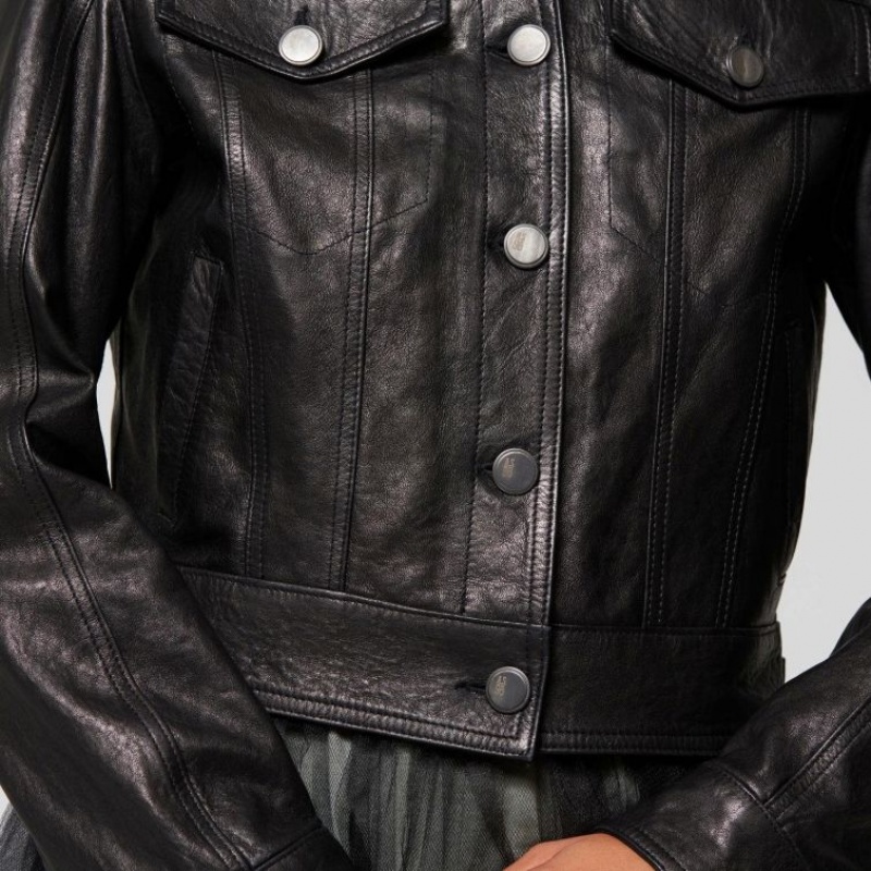 A.S.98 Leren Jason Jassen Dames Zwart | BE-OGUVZL231