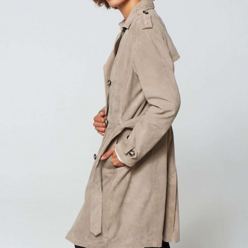 A.S.98 Leren Quincy Jassen Dames Grijs | BE-HLRPFD401